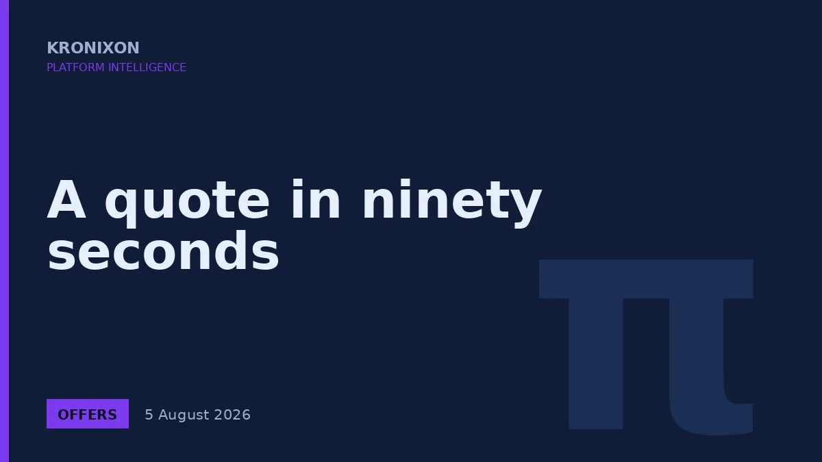 A quote in ninety seconds