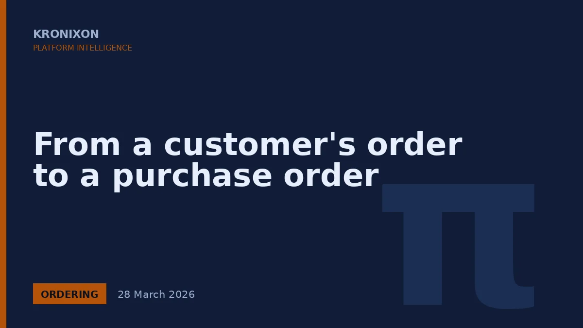From a customer's order to a purchase order