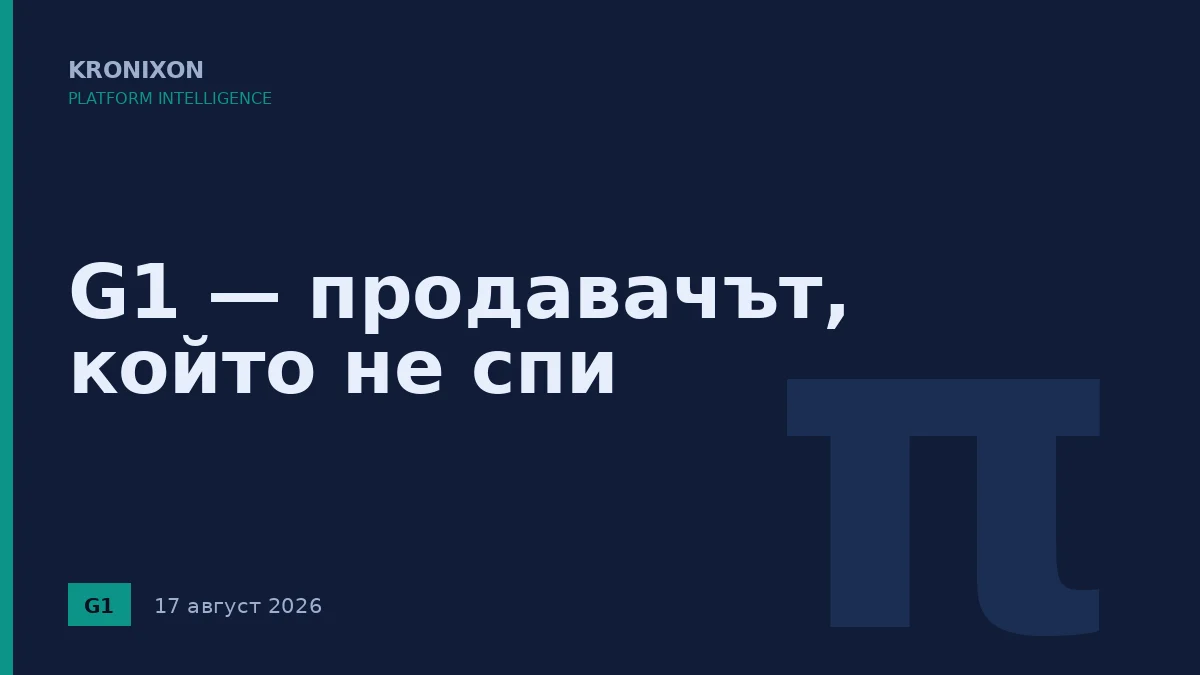 G1 — продавачът, който не спи