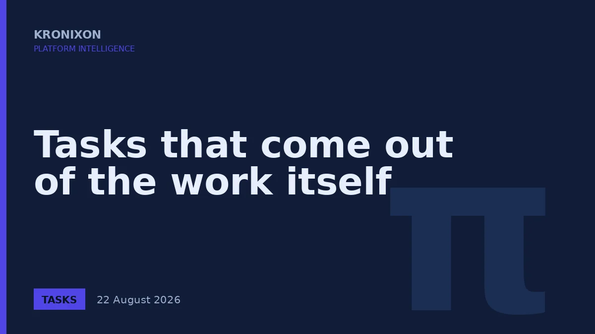 Tasks that come out of the work itself